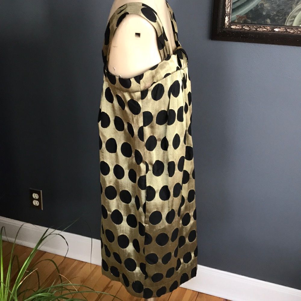 French Connection metallic gold/black dot midi NWT - Picture 3 of 7
